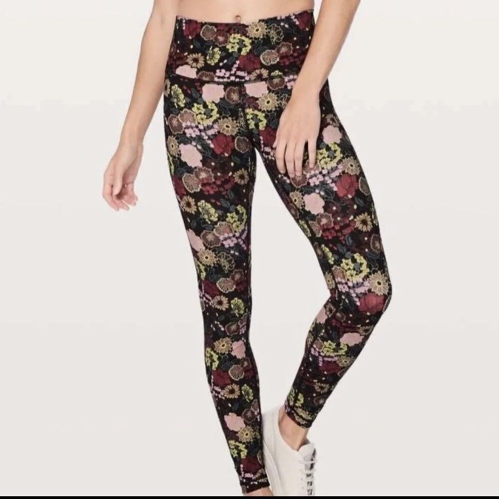 Lululemon Wunder Under High Rise Floral Leggings‎